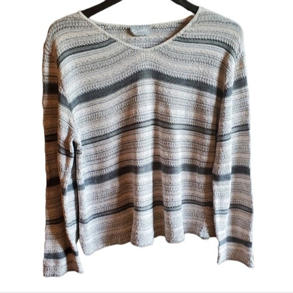 Spunky Vintage Gray Striped Sweater - Picture 2 of 12